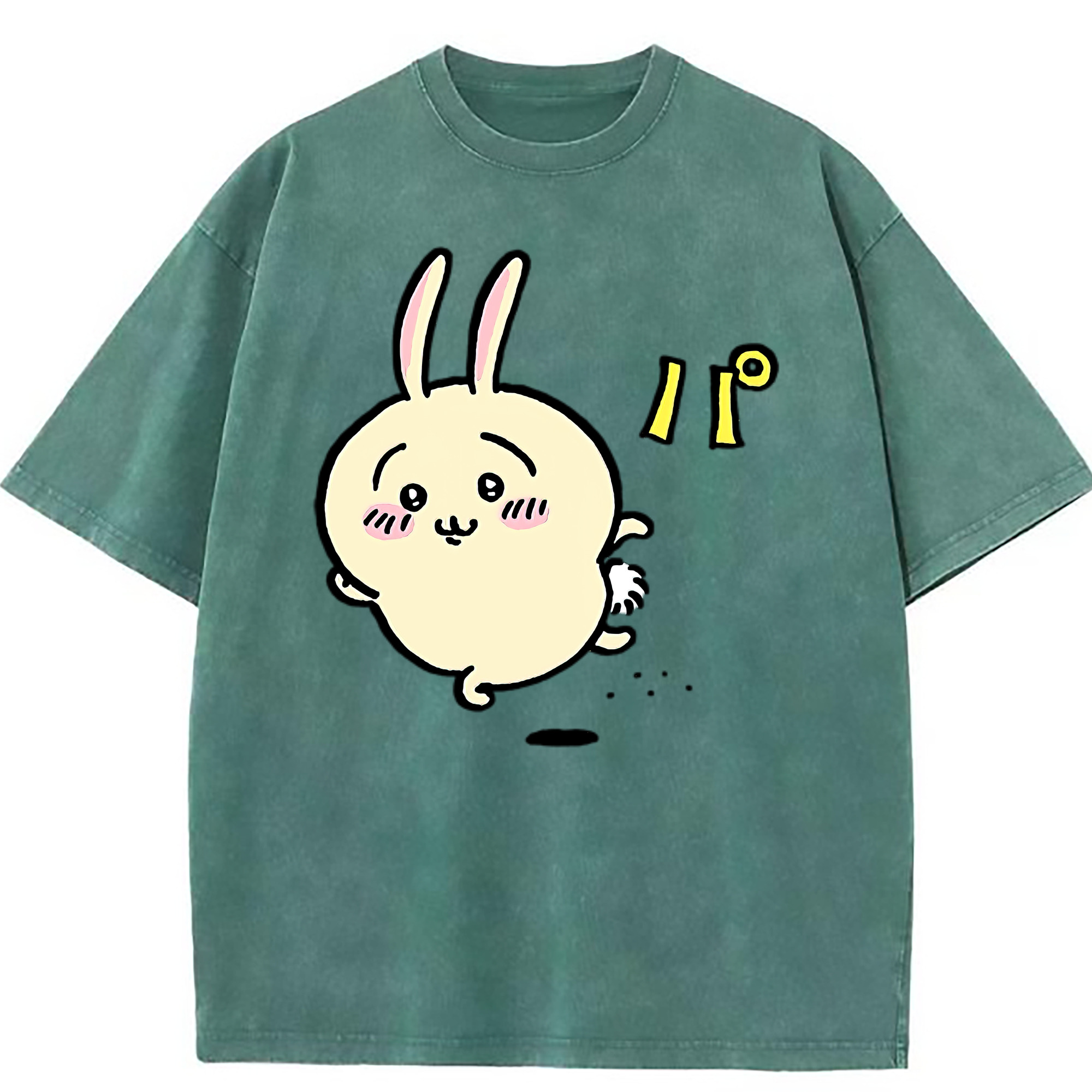 （画像用） ちいかわ うさぎ Chii-kawa usagi 綿100% ヴィンテージ風 半袖Tシャツ（フロントプリント）